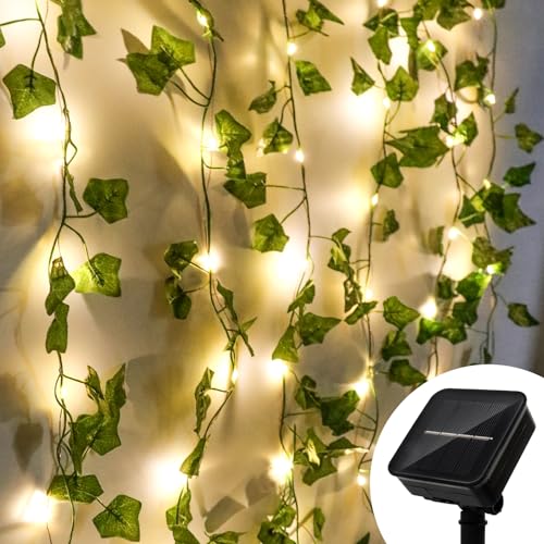 Lichterkette mit Blättern,Efeu Künstlich mit Lichterkette, Efeugirlande Lichterkette Innen 10M,32Ft 8 Modi Solar Lichterkette Aussen mit 100 LED Licht, Frühling Pflanzen Dekoration für Hochzeit Party Lichterkette mit Blättern,Efeu Künstlich mit Lichterkette, Efeugirlande Lichterkette Innen 10M,32Ft 8 Modi Solar Lichterkette Aussen mit 100 LED Licht, Frühling Pflanzen Dekoration für Hochzeit Party von LWMTT