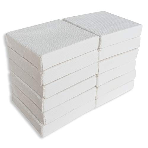 LWR CRAFTS Mini-Leinwand auf Keilrahmen 2″ x 2″ 5 cm x 5 cm 12er Pack von LWR CRAFTS