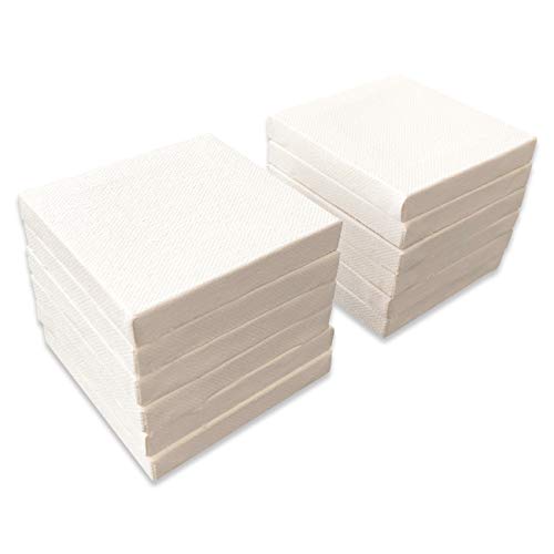 LWR CRAFTS Mini-Leinwand auf Keilrahmen 3″ x 3″ 7,5 cm x 7,5 cm 12er Pack von LWR CRAFTS