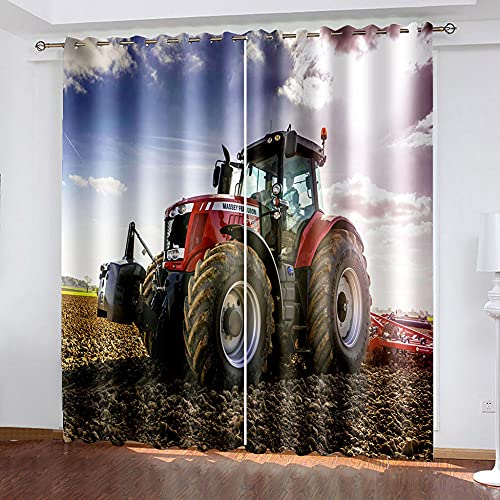 LWXBJX Vorhang blickdicht für Schlafzimmer Wohnzimmer - Blau Himmel Traktor - 3D Druckmuster Öse thermisch isoliert - 200 x 160 cm - 90% blickdicht vorhang für Kinder Jungen Mädchen Spielzimmer LWXBJX Vorhang blickdicht für Schlafzimmer Wohnzimmer - Blau Himmel Traktor - 3D Druckmuster Öse thermisch isoliert - 200 x 160 cm - 90% blickdicht vorhang für Kinder Jungen Mädchen Spielzimmer von LWXBJX