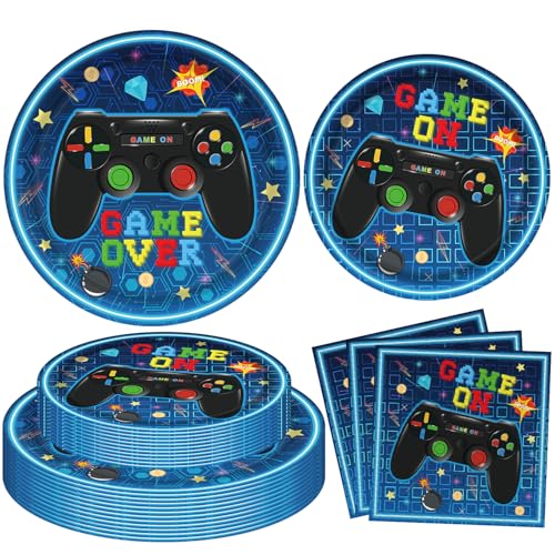 120 Pcs Videospiel Geburtstag Dekorationen Spiel Party Supplies Videospiel Geschirr Set enthalten Platten für Geburtstag Dekorationen Kinder dient 40 Gäste 120 Pcs Videospiel Geburtstag Dekorationen Spiel Party Supplies Videospiel Geschirr Set enthalten Platten für Geburtstag Dekorationen Kinder dient 40 Gäste von LWYGEGJO