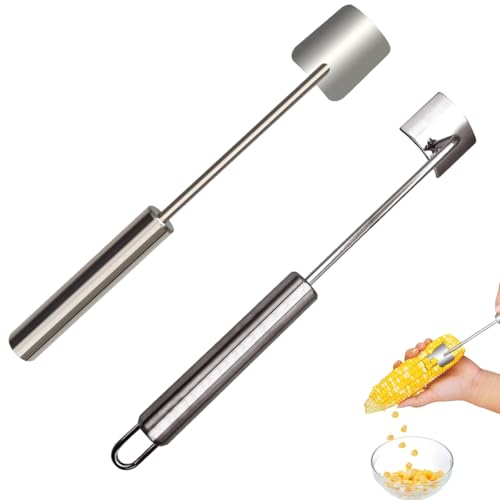 2 Stück Maisschäler, Edelstahl Maisentkerner, Mais Peeler, Maiskolbenentferner Werkzeug, Maiskolbenentferner mit Langem Griff zum Entfernen von Maiskolben, für Salatzubereitung in der Küche von LWZko