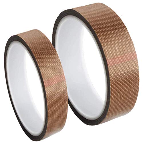 2 Stück teflonband, ptfe hitzebeständiges klebeband, Hochtemperaturband, 2 Größen Dicke 0,13 mm, Länge 10 m, Hitzebeständig bis 260°C, Selbstklebend, für Vakuumierer 2 Stück teflonband, ptfe hitzebeständiges klebeband, Hochtemperaturband, 2 Größen Dicke 0,13 mm, Länge 10 m, Hitzebeständig bis 260°C, Selbstklebend, für Vakuumierer von LWZko