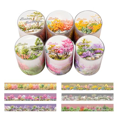 LWZko 6 Rolls PET Washi Tape, Washi Klebeband Transparent Sticker, Klebeband Bunt mit Muster, Scrapbooking Sticker Natur, Schneidbare, für Journaling, Scrapbooking, Diy-Basteln Scrapbooking Zubehör LWZko 6 Rolls PET Washi Tape, Washi Klebeband Transparent Sticker, Klebeband Bunt mit Muster, Scrapbooking Sticker Natur, Schneidbare, für Journaling, Scrapbooking, Diy-Basteln Scrapbooking Zubehör von LWZko