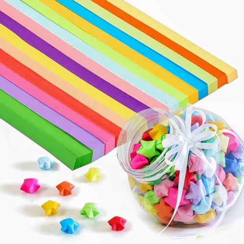 Paper Star Strips, 1350 Stücke Origami Papier Buntes Glitzerpapier Selber Machen Glückssternpapier Kinder und Studenten DIY Handwerk (27 Farben) von LWuuywa