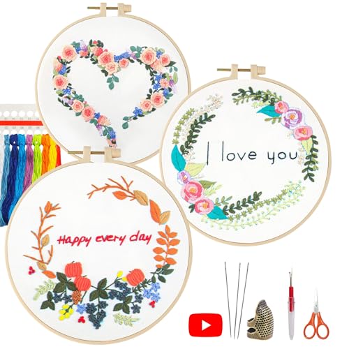 LX LERMX Sticksets für Anfänger, Anfänger, Anfänger, Kreuzstich-Set, komplettes DIY-Set mit einzigartigen Mustern, Reifen, bunten Fäden, Werkzeugen, Schritt-für-Schritt-Anleitung (evtl. nicht in von LX LERMX