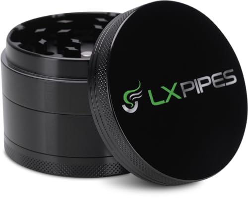 LX Pipes Aluminium Kräutermühle 63 mm – Premium Grinder für Kräuter, Gewürze & Tabak, Robustes Mahlwerk, Magnetverschluss, Leicht zu Reinigen von LX Pipes