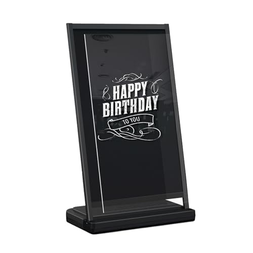 LXBAMKEA Plakatständer, Outdoor Winddicht Schilderhalter Mit Zeichenbrett, Business Events Anzeigetafel Message Board Restaurant Café Hochzeit Werbung Kreidetafel Schildständer(Black-A,65x40x109cm) von LXBAMKEA