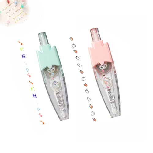 LXCJZY Infinite Decorative Pens, Press Decorative Pens, DIY Scrapbooking Tools with Lace Correction Tape, Cartoon Animal Patterns for Journals, Envelopes &Kids Crafting (D, 2) von LXCJZY