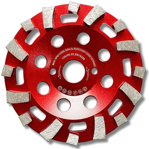 LXDIAMOND Diamant-Schleiftopf 125mm x 22,23mm für Winkelschleifer - Topfschleifer zum Schleifen von Beton, Mauerwerk, Epoxidharz, Estrich, Fliesenkleber - 125 mm Betonschleifer in Profi Qualität LXDIAMOND Diamant-Schleiftopf 125mm x 22,23mm für Winkelschleifer - Topfschleifer zum Schleifen von Beton, Mauerwerk, Epoxidharz, Estrich, Fliesenkleber - 125 mm Betonschleifer in Profi Qualität von LXDIAMOND