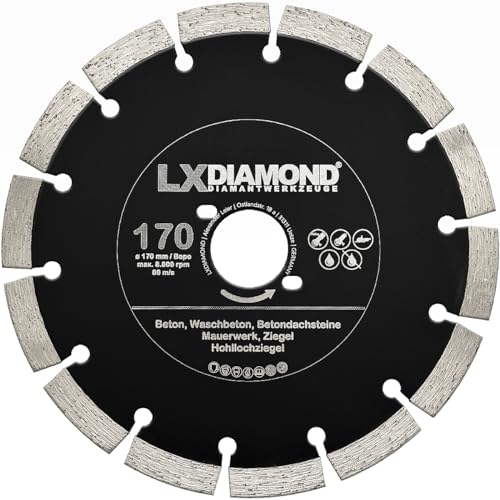 LXDIAMOND Diamant-Trennscheibe 170mm - Diamantscheibe für Beton Mauerwerk Universal - Trennscheibe passend für Bepo FFS 171 SE Montagefräse Fensterfugenschneider 170 mm - in Profi Qualität von LXDIAMOND