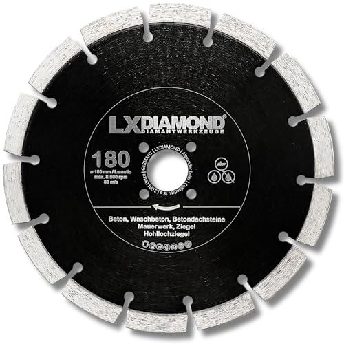 LXDIAMOND Diamant-Trennscheibe 180mm - geeignet für Beton Mauerwerk Universal - 180 mm Diamantscheibe passend für Lamello Tanga Delta S2 / Fein MF14-180 Montagefräse - in Premium Qualität LXDIAMOND Diamant-Trennscheibe 180mm - geeignet für Beton Mauerwerk Universal - 180 mm Diamantscheibe passend für Lamello Tanga Delta S2 / Fein MF14-180 Montagefräse - in Premium Qualität von LXDIAMOND