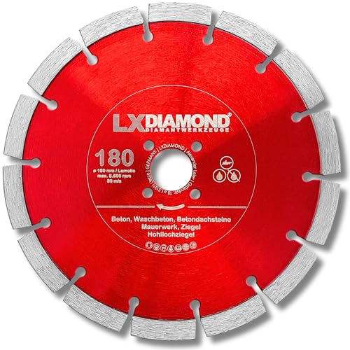 LXDIAMOND Diamant-Trennscheibe 180mm - geeignet für Beton Mauerwerk Universal - 180 mm Diamantscheibe passend für Lamello Tanga Delta S2 / Fein MF14-180 Montagefräse - in Premium Qualität LXDIAMOND Diamant-Trennscheibe 180mm - geeignet für Beton Mauerwerk Universal - 180 mm Diamantscheibe passend für Lamello Tanga Delta S2 / Fein MF14-180 Montagefräse - in Premium Qualität von LXDIAMOND