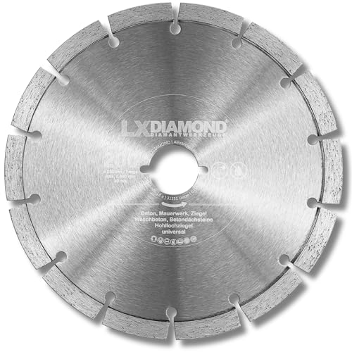 LXDIAMOND Diamant-Trennscheibe 200mm für Beton Mauerwerk Ziegel Stein - Diamantscheibe kompatibel mit Lamello Tanga DX200 Fensterfräse Montagefräse - 200 mm Trennscheibe in Profi Qualität LXDIAMOND Diamant-Trennscheibe 200mm für Beton Mauerwerk Ziegel Stein - Diamantscheibe kompatibel mit Lamello Tanga DX200 Fensterfräse Montagefräse - 200 mm Trennscheibe in Profi Qualität von LXDIAMOND