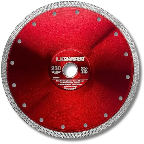 LXDIAMOND Diamant-Trennscheibe 230mm x 22,23mm Diamantscheibe für Feinsteinzeugfliesen Fliesen Natursteinfliesen extra dünn - Premium Trennscheibe 230 mm LXDIAMOND Diamant-Trennscheibe 230mm x 22,23mm Diamantscheibe für Feinsteinzeugfliesen Fliesen Natursteinfliesen extra dünn - Premium Trennscheibe 230 mm von LXDIAMOND