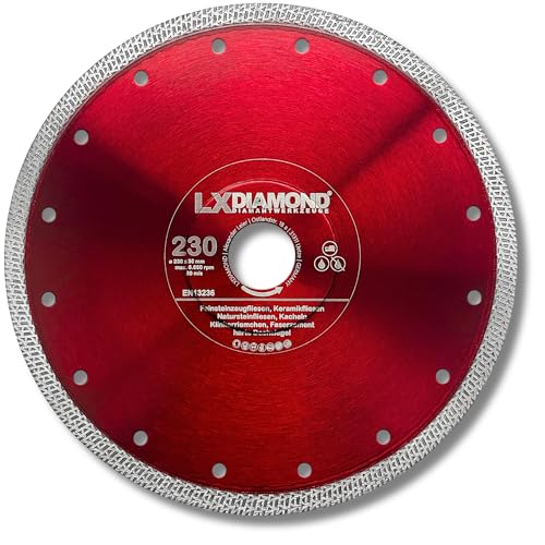 LXDIAMOND Diamant-Trennscheibe 230mm x 30,0mm Diamantscheibe für Feinsteinzeugfliesen Fliesen Natursteinfliesen extra dünn - Premium Trennscheibe 230 mm von LXDIAMOND