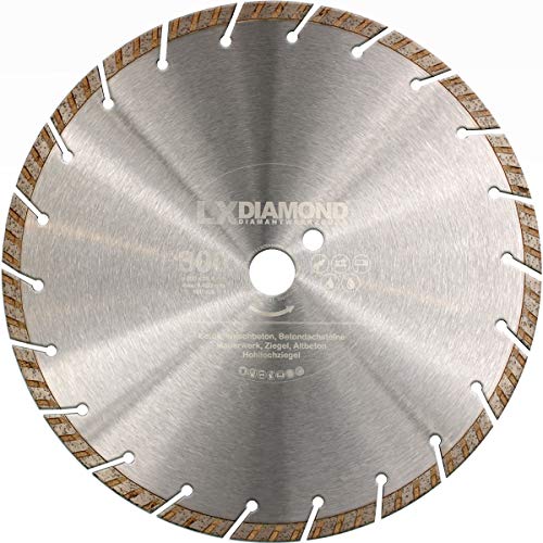 LXDIAMOND Diamant-Trennscheibe 300mm x 25,4mm Turbo für Beton Stein Universal Waschbeton Diamanttrennschiebe - 300 mm Diamantscheibe in Premium Qualität von LXDIAMOND