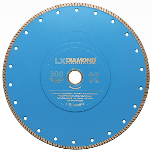 LXDIAMOND Diamant-Trennscheibe 300mm x 30,0mm mit Stammblattverstärkung Premium Diamantscheibe für Fliesen Feinsteinzeug Bodenfliesen Kreamikfliesen Natursteinfliesen - extra dünn für exakte Schnitte LXDIAMOND Diamant-Trennscheibe 300mm x 30,0mm mit Stammblattverstärkung Premium Diamantscheibe für Fliesen Feinsteinzeug Bodenfliesen Kreamikfliesen Natursteinfliesen - extra dünn für exakte Schnitte von LXDIAMOND