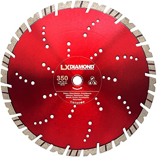 LXDIAMOND Diamant-Trennscheibe 350mm x 20,0mm - Segment 15mm - für Hartgestein Kunststeine Stein Ziegel Granit Granitborde Stahlbeton Naturstein Beton - Diamantscheibe 350 mm - in Premium Qualität LXDIAMOND Diamant-Trennscheibe 350mm x 20,0mm - Segment 15mm - für Hartgestein Kunststeine Stein Ziegel Granit Granitborde Stahlbeton Naturstein Beton - Diamantscheibe 350 mm - in Premium Qualität von LXDIAMOND