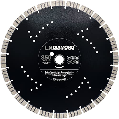 LXDIAMOND Diamant-Trennscheibe 350mm x 25,4mm Premium 15mm Segmente passend für Beton Stahlbeton Waschbeton Universal Diamantscheibe für Winkelschleifer Trennjäger 350 mm LXDIAMOND Diamant-Trennscheibe 350mm x 25,4mm Premium 15mm Segmente passend für Beton Stahlbeton Waschbeton Universal Diamantscheibe für Winkelschleifer Trennjäger 350 mm von LXDIAMOND