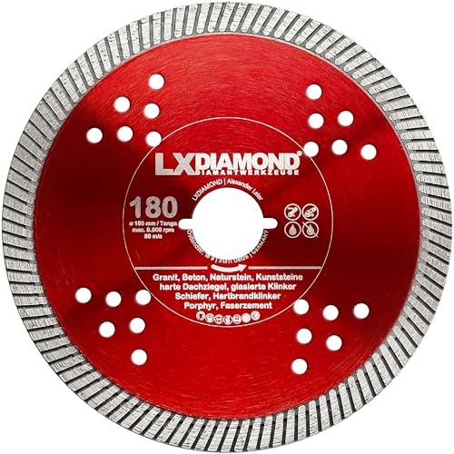 LXDIAMOND Diamant-Trennscheibe 180mm - kompatibel mit Lamello Tanga DX200 Fensterfräse Montagefräse - Diamantscheibe für Beton Mauerwerk Ziegel Stein Hartgestein - 180 mm in Premium Qualität von LXDIAMOND