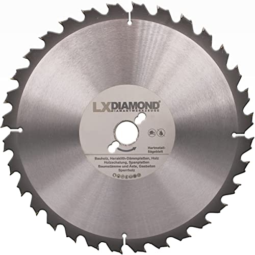 LXDIAMOND Hartmetall Kreissägeblatt Ø 400mm x 30,0mm HM Sägeblatt für Bauholz Brennholz zum Sägen mit Wippsäge Tischkreissäge Kreissäge Kappsäge - Wechselspitzzahn Blatt 400 mm in Premium Qualität von LXDIAMOND