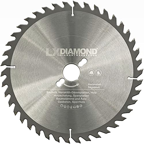 LXDIAMOND Hartmetall-Sägeblatt 160mm x 20,0mm 24 Zähne mit Wechselspitzzahn für Holz Kreissägeblatt geeignet für Kappsägen Tischsägen Handsägen Gehrungssägen 160 mm - in Premium Qualität 160x20 von LXDIAMOND