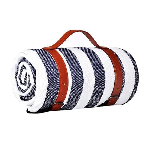 LXHZSY Picknickdecke wasserdichte Picknickmatte im Freien, Lederband, Camping-Strandmatte, bunt, kariert, gestreift, rechteckig, Schlafdecke, Pad, Zimmerteppich(Color-6,150x200x0.4cm) von LXHZSY