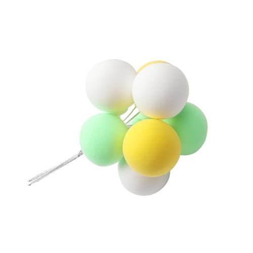 LXHZSY Tortendeko 16 Teile/Satz Ball Bunte Ton Kuchen Einsatz Kreative Cupcake Karte Flagge Geburtstag Party Dessert Dekoration Lieferungen(Yellow Green White) von LXHZSY