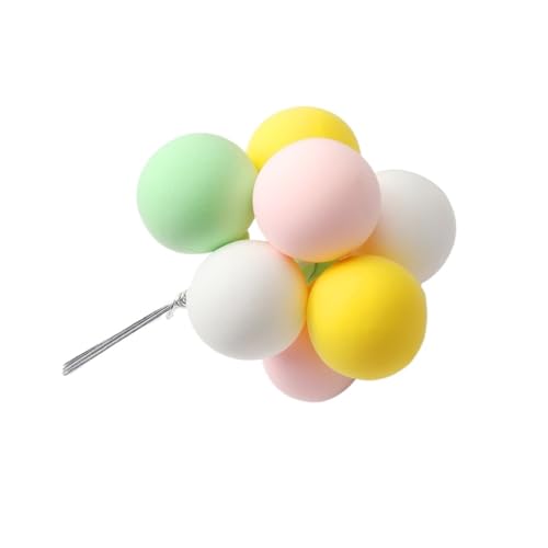 LXHZSY Tortendeko 16 Teile/Satz Ball Bunte Ton Kuchen Einsatz Kreative Cupcake Karte Flagge Geburtstag Party Dessert Dekoration Lieferungen(Yellow Green pink) von LXHZSY