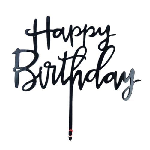 LXHZSY Tortendeko 20 Stück „Happy Birthday“-Kuchenaufsatz, Rosa-goldene Tortenaufsätze, Kuchen-Geburtstagsparty-Kuchen-Flaggen-Dekorationen(Black 6) von LXHZSY