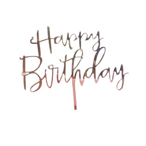LXHZSY Tortendeko 20 Stück „Happy Birthday“-Kuchenaufsatz, Rosa-goldene Tortenaufsätze, Kuchen-Geburtstagsparty-Kuchen-Flaggen-Dekorationen(Rose Gold 5) von LXHZSY