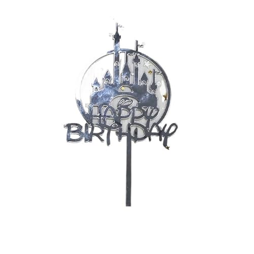 LXHZSY Tortendeko 20 Stück „Happy Birthday“-Kuchenaufsatz, Rosa-goldene Tortenaufsätze, Kuchen-Geburtstagsparty-Kuchen-Flaggen-Dekorationen(Silver 6) von LXHZSY