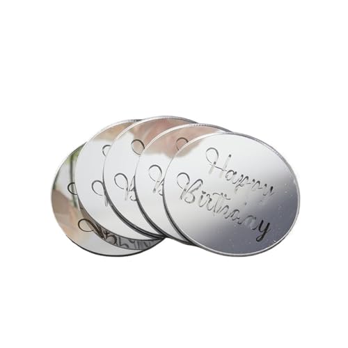 LXHZSY Tortendeko 20 Stück Alles Gute for Geburtstag Kuchendeckel Gold Runde Cupcake Topper for Geburtstagsfeier Kuchen Dekor Werkzeuge(Sliver1) von LXHZSY