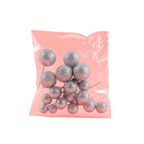 LXHZSY Tortendeko 20 Teile/Satz Gold Perle Weiß Funkelnde Kugel Kuchen Dekoration Geburtstag Party Backen Dessert Tisch Plugin Dekoration Zubehör(Silver,2 Sets) von LXHZSY