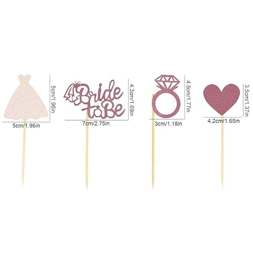 LXHZSY Tortendeko 24 Stück/2 Sets, Roségold, Glitzer, Braut zu Sein, Diamantring, Hochzeitskleid, Cupcake-Topper, Bachelorette-Party-Dekoration, Brautparty-Zubehör LXHZSY Tortendeko 24 Stück/2 Sets, Roségold, Glitzer, Braut zu Sein, Diamantring, Hochzeitskleid, Cupcake-Topper, Bachelorette-Party-Dekoration, Brautparty-Zubehör von LXHZSY