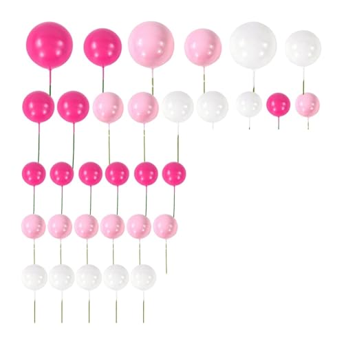 LXHZSY Tortendeko 32 Teile/Satz Ball Kuchen Topper Rosa Gold Perlen Kugeln Cupcake Topper Flaggen for Geburtstag Party Hochzeit Dekorationen(Set2) von LXHZSY