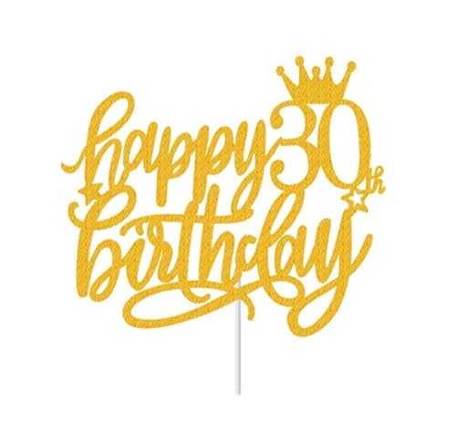 LXHZSY Tortendeko 5 Stück Happy Birthday Goldene Kuchendekoration 13 16 18 21 30 40 50 60 Jahre Geburtstagstorte Topper Erwachsene Party Backen Dessert Dekor Supplie(30year Gold) von LXHZSY