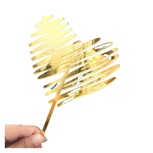 LXHZSY Tortendeko 5 Stück Herz Hochzeitstorte Topper Gold Liebe Valentinstag Cupcake Topper for Valentinstag Hochzeit Party Kuchen Dekorationen(Style10) von LXHZSY