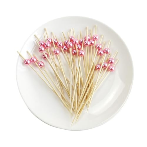 LXHZSY Tortendeko 50/100 Stück Hochzeit Perlenspieße Obst Cocktail Sticks Essen Buffet Snack Picks Gabeln Hochzeitszubehör Geburtstag(100pcs,Style4) von LXHZSY