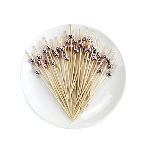 LXHZSY Tortendeko 50/100 Stück Hochzeit Perlenspieße Obst Cocktail Sticks Essen Buffet Snack Picks Gabeln Hochzeitszubehör Geburtstag(100pcs,Style5) von LXHZSY