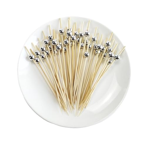 LXHZSY Tortendeko 50/100 Stück Hochzeit Perlenspieße Obst Cocktail Sticks Essen Buffet Snack Picks Gabeln Hochzeitszubehör Geburtstag(50pcs,Style3) von LXHZSY