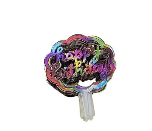 LXHZSY Tortendeko 50 Stück Plastik Happy Birthday Baked English Happy Birthday Gold Party Kuchen Dressing(MultiColor3) von LXHZSY