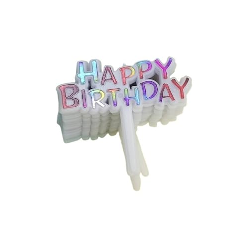 LXHZSY Tortendeko 50 Stück Plastik Happy Birthday Baked English Happy Birthday Gold Party Kuchen Dressing(Multicolor) von LXHZSY