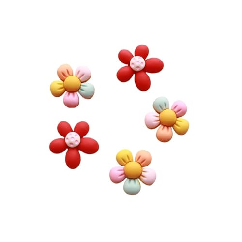 LXHZSY Tortendeko Farbige Blumen „Happy Birthday“-Kuchenaufsatz, weiche Keramik, Geburtstagsparty, Dessert-Dekoration(5pc Flowers B) von LXHZSY