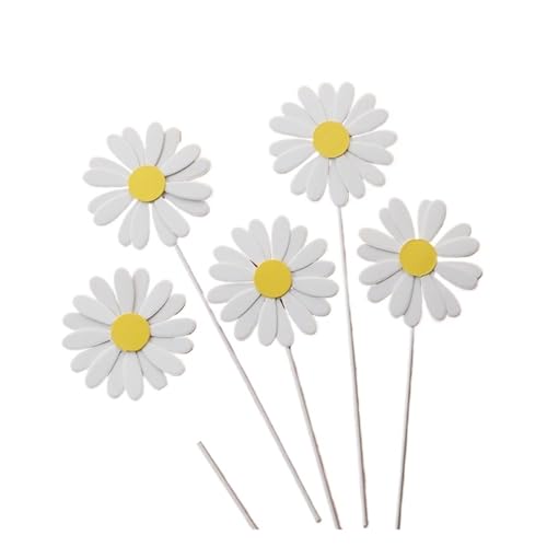 LXHZSY Tortendeko Farbige Blumen „Happy Birthday“-Kuchenaufsatz, weiche Keramik, Geburtstagsparty, Dessert-Dekoration(5pc Sunflowers 2) von LXHZSY