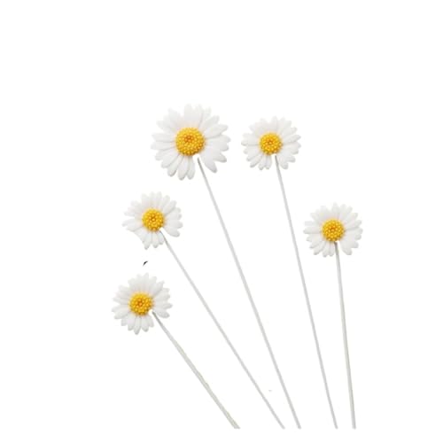 LXHZSY Tortendeko Farbige Blumen „Happy Birthday“-Kuchenaufsatz, weiche Keramik, Geburtstagsparty, Dessert-Dekoration(5pc Sunflowers A) von LXHZSY