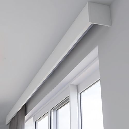 LXJBBD Gardinenschienenbox mit Schiene, dekoratives Volant-Panel für Decken- oder Wandmontage, verstecktes Vorhangschienensystem LXJBBD Gardinenschienenbox mit Schiene, dekoratives Volant-Panel für Decken- oder Wandmontage, verstecktes Vorhangschienensystem von LXJBBD