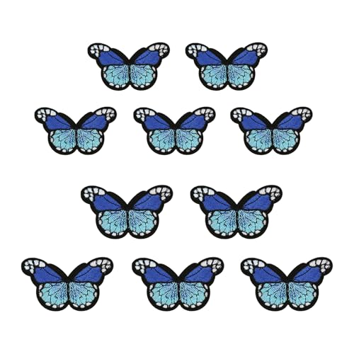 10 Stück Stickerei Schmetterling Applikationen Schmetterling Bügelapplikation Aufnähen Kleidung Patches für Kleidung Kleid Jeans Hut von LXJLXD