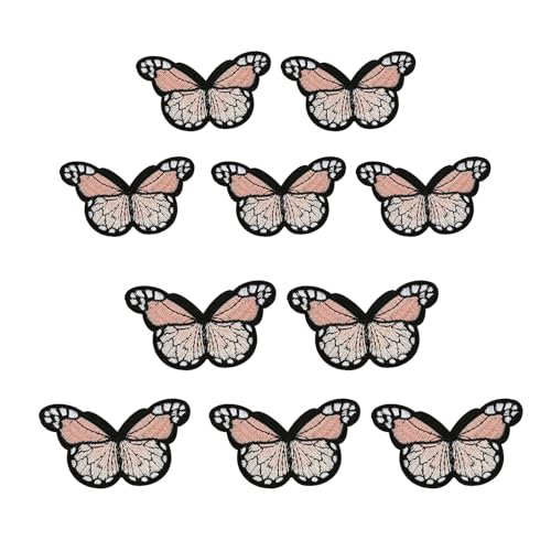 10 Stück Stickerei Schmetterling Applikationen Schmetterling Bügelapplikation Aufnähen Kleidung Patches für Kleidung Kleid Jeans Hut von LXJLXD